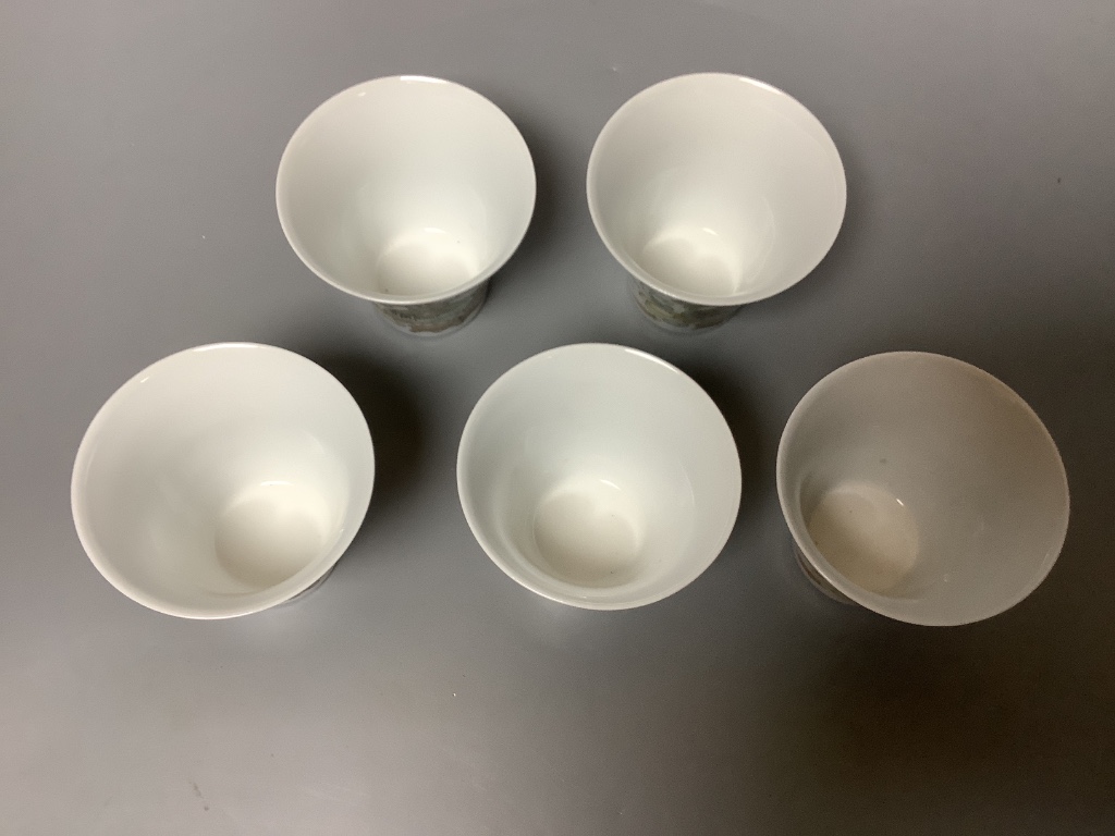 Five Chinese famille rose cups